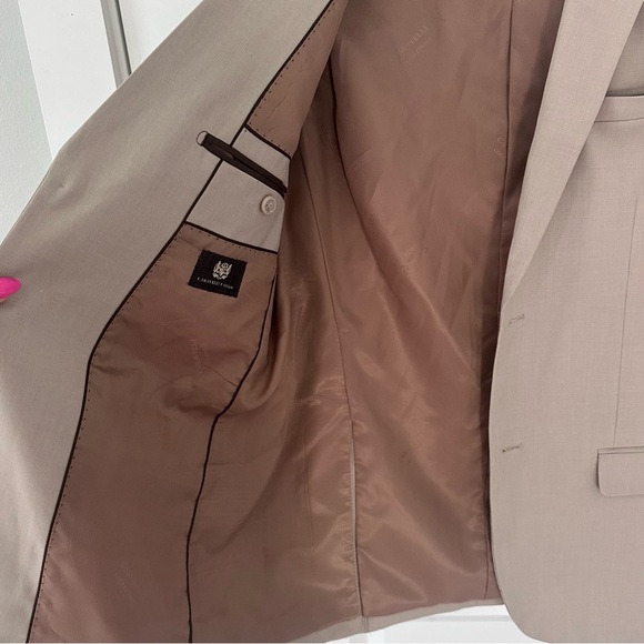 Caravelli Blazer Sport Coat Junior Men's Beige Oxford Designed in Italy 38L 32W - Picture 7 of 10